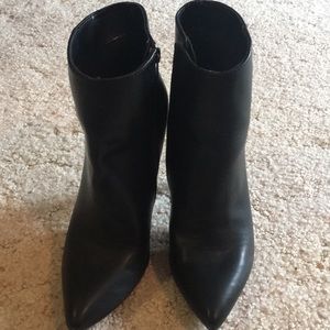 CANDIE’S black faux leather high heel boots